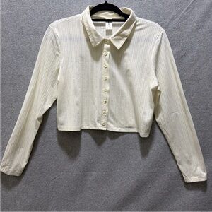 Abound Cream Button-Down Women's Longsleeve Shirt XL